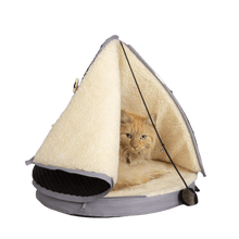 Load image into Gallery viewer, TeePee Cat Bed - Black &amp; Grey
